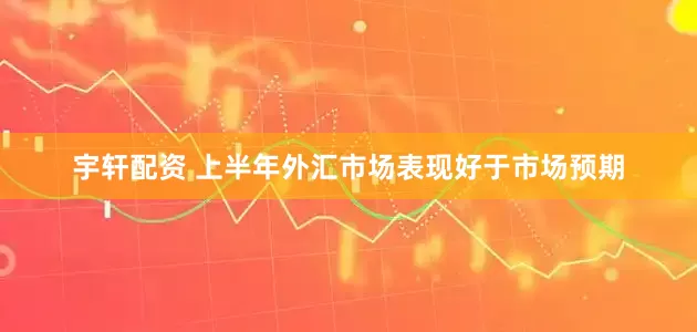 宇轩配资 上半年外汇市场表现好于市场预期
